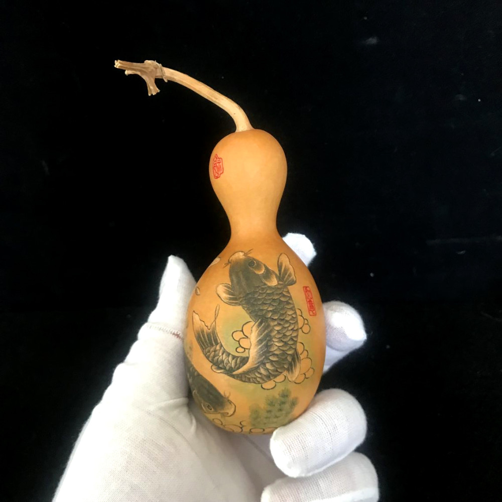 纹身机纹的葫芦你见过吗?双鲤鱼葫芦