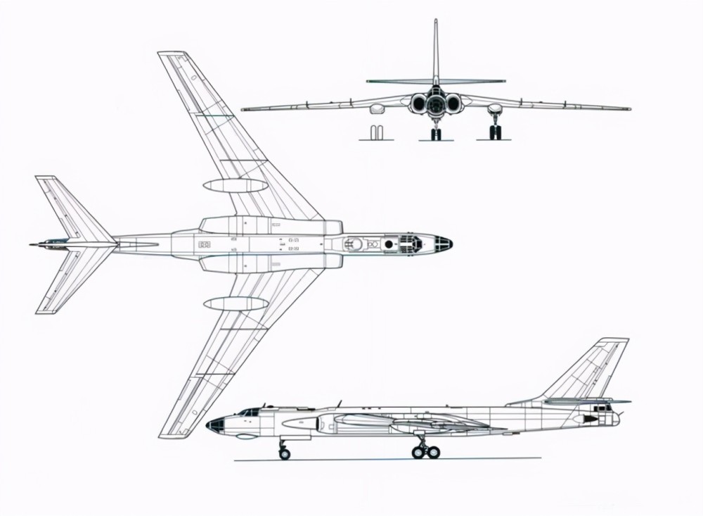 轰6k"战神"轰炸机三视图第五:图22m"逆火"远程轰炸机,是苏联图波列夫