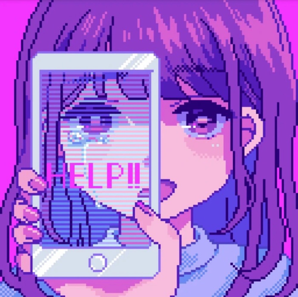 复古像素风软妹女头