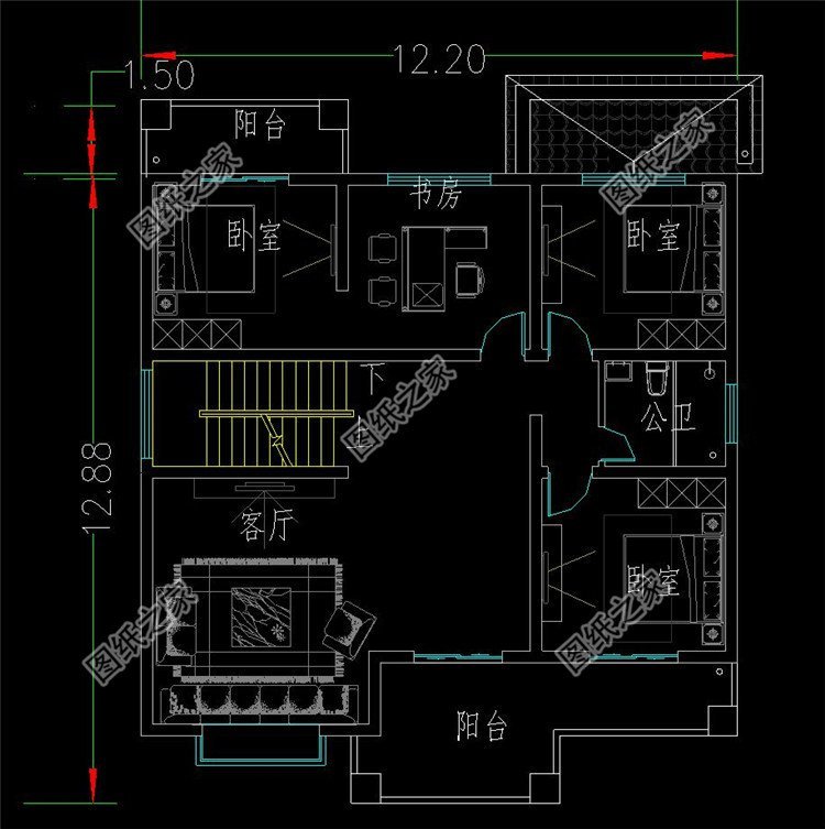 12米乘12米的三层自建房,方方正正,大气外露的设计