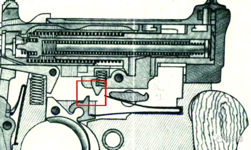 3 击发发射动作 毛瑟c06-08手枪的击发机构为击针平移式击发机构,为半