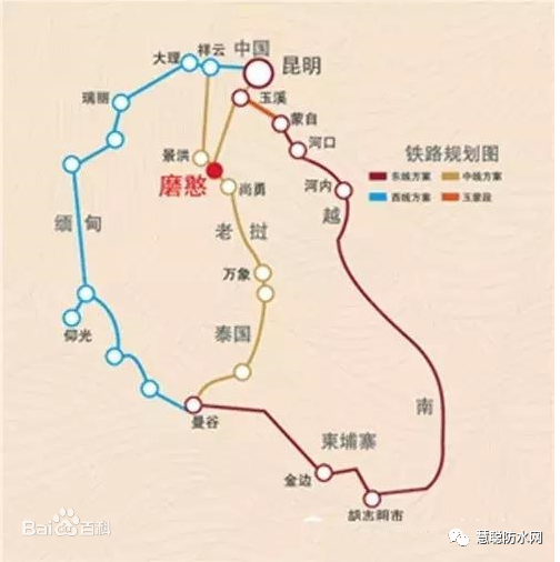 图片来源:百度百科 中老铁路连接中国昆明和老挝万象,"一带一路"重大