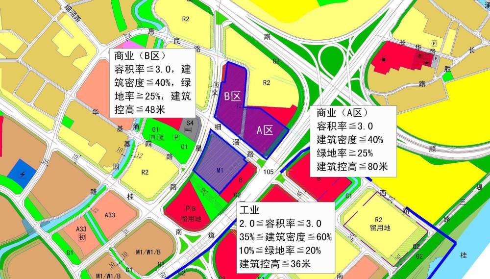 看看你家的房子周围都是什么颜色:红色代表商业用地,黄色代表住宅用地