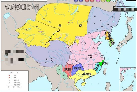 西汉早期地图汉武帝继位后,在其前四十年(公元前140～前100)内不断向