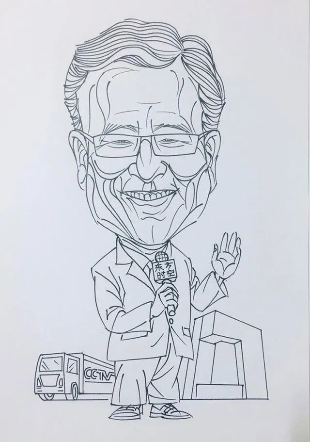 著名主持人,记者,作家白岩松漫画肖像