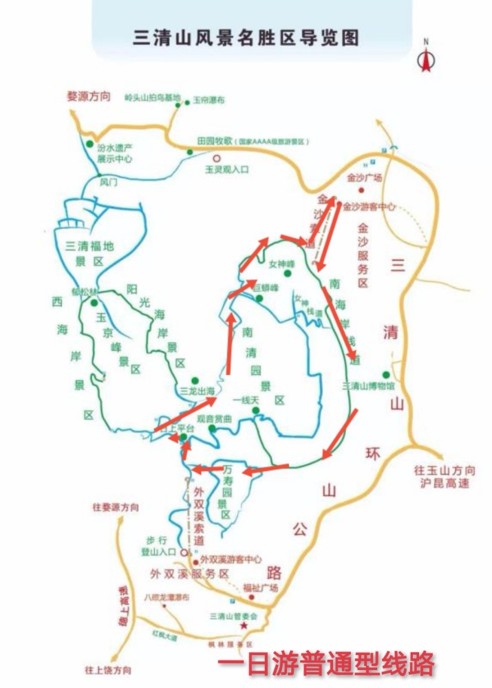 普通型一天游线路图