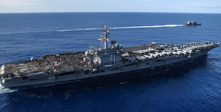 卫星影像显示:美军罗斯福号航母战斗已驶离南海