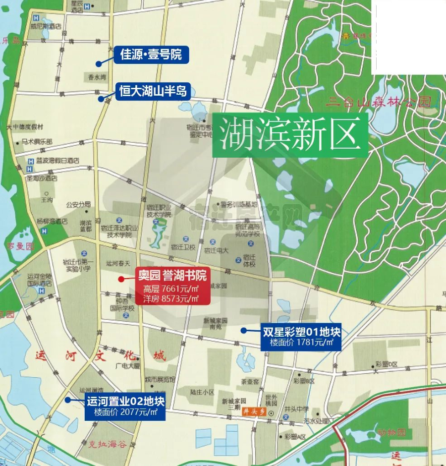 另有去年湖滨新区2次土拍成交的01,02地块,均为 住宅用地.