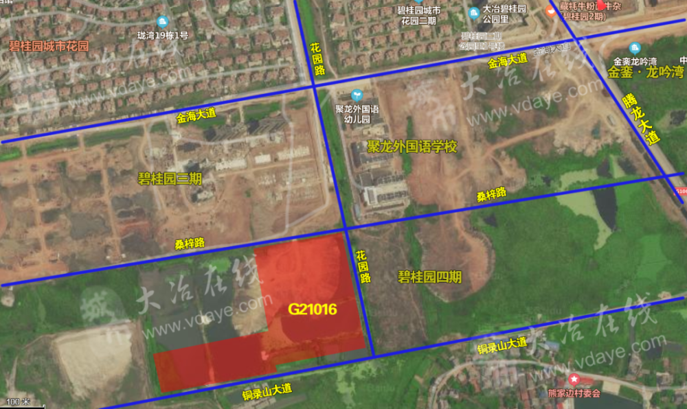 g21016号地块 熊家洲片区桑梓路南侧,铜录山大道西北侧地块 来源:大冶