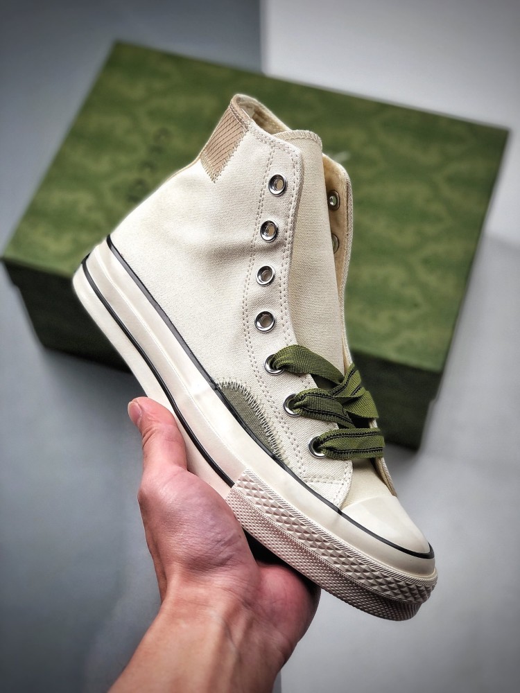 gucci x converse 1970s 21春季新款gucci古驰 匡威联名高帮帆布鞋