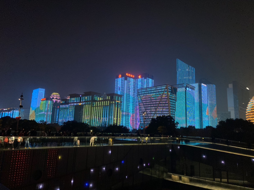 杭州绝美夜景,钱江新城灯光秀