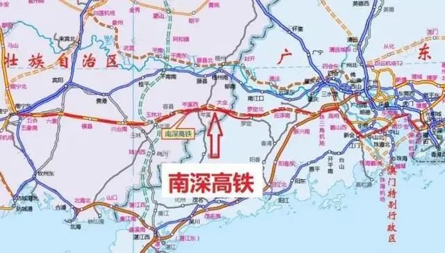 广东广西十四五规划对接四条铁路南深,柳梧广,合湛,柳