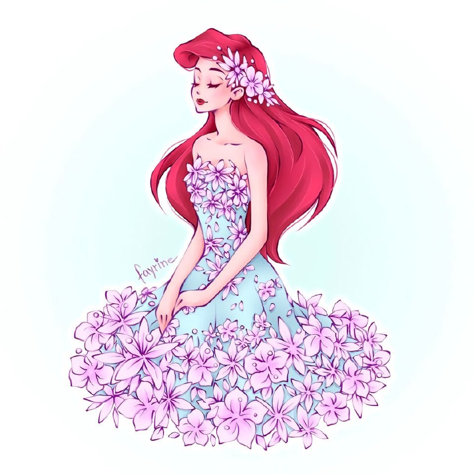 迪士尼公主化身花仙子,画师设计"鲜花裙",艾莎公主颜值巅峰