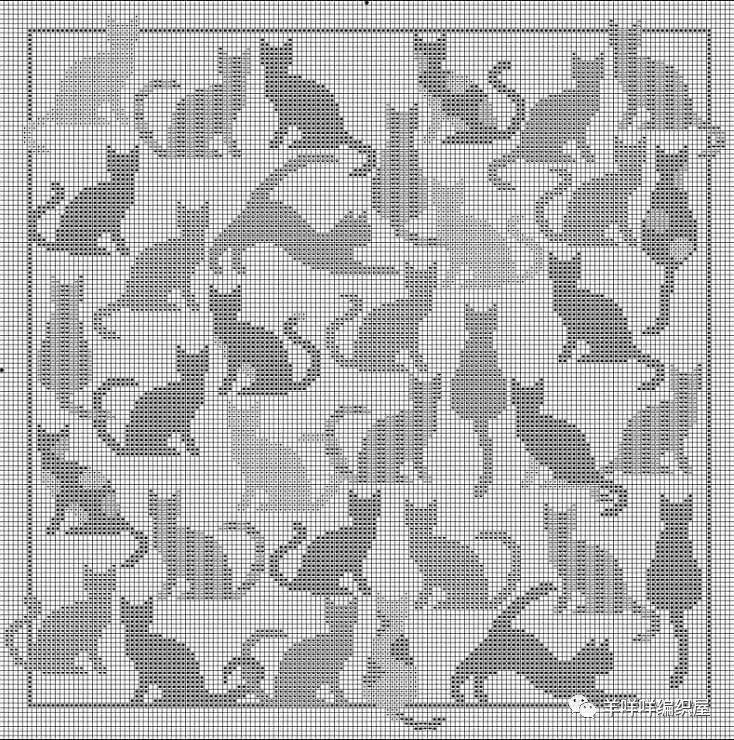 多款猫咪编织图案