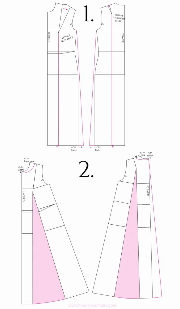 5款连衣裙裁剪纸样图