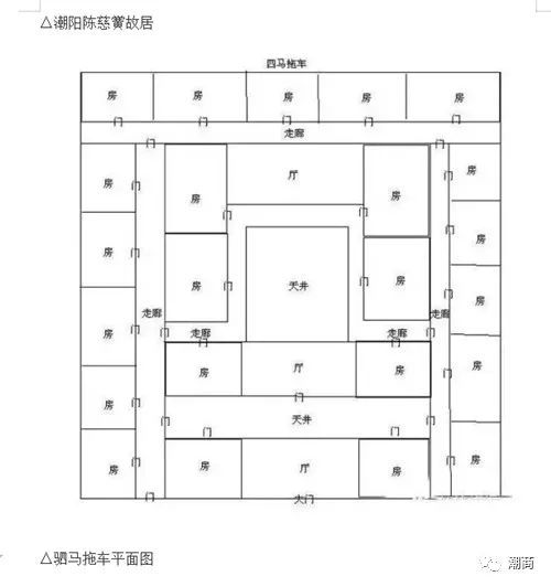 在两侧的花巷,后巷等,以 "四点金"或"下山虎"这些独立建筑,组成一个更