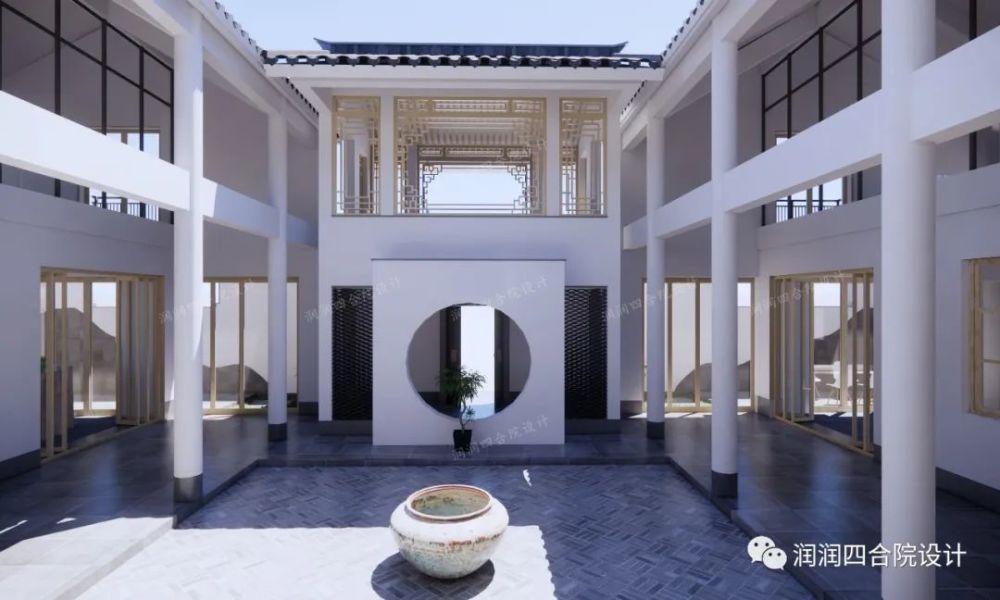 广东梅州现代中式四合院,兄弟双拼独立入户——润润四合院设计刘鹰