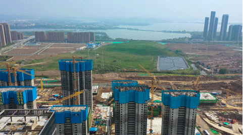 华侨城·欢乐天际工地航拍