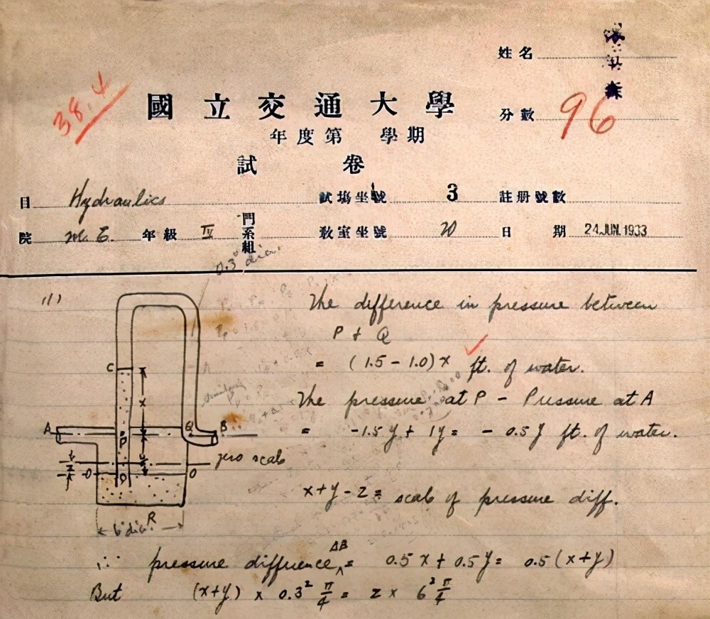 火箭之父钱学森96分试卷曝光字迹工整堪比教科书