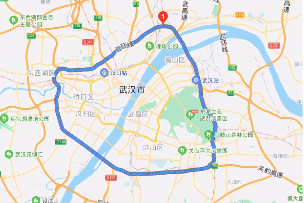 武汉三环线北扩方案曝光,4大景观或入圈中,主城区规模