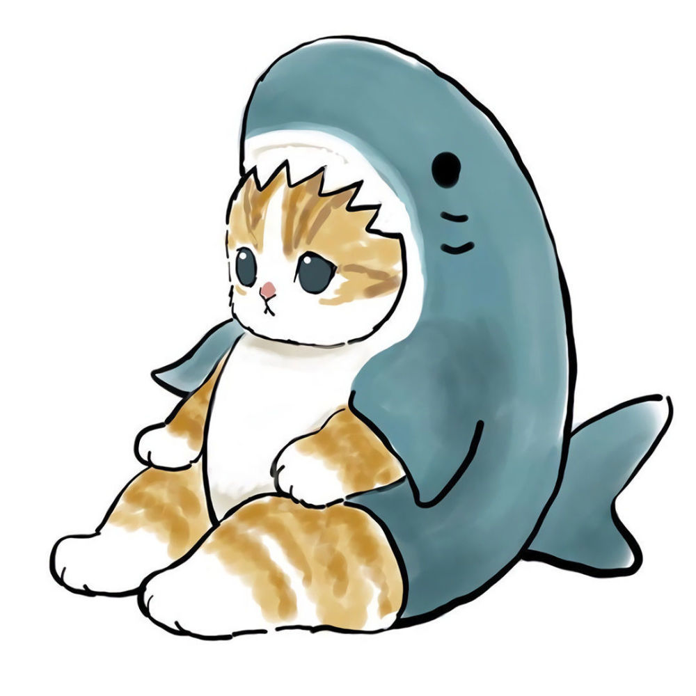 动漫头像:猫咪鲨鱼可爱组合头像,叫鲨猫,还是猫鲨呢