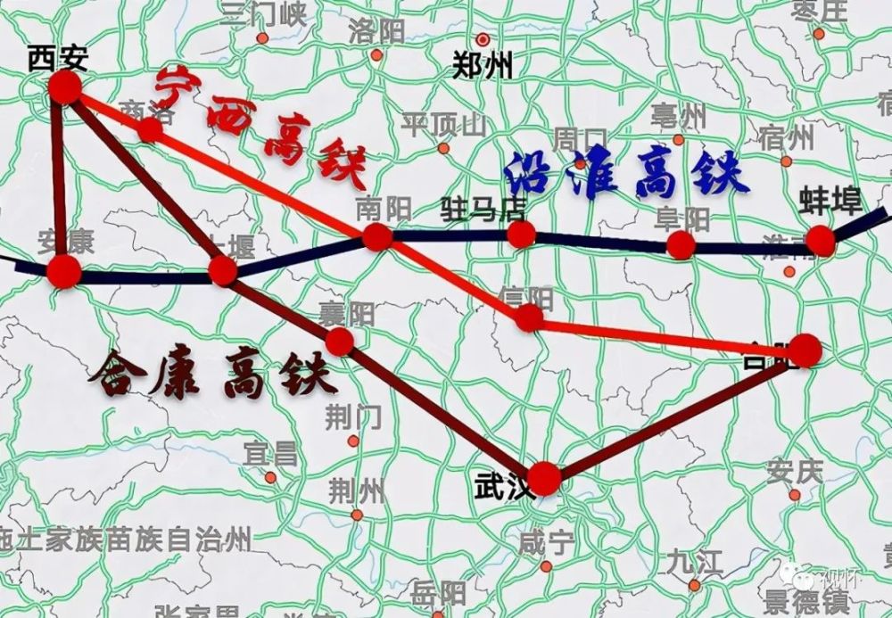 今年3月,沿淮高铁西延至湖北十堰铁路规划座谈会举行,从中大致可以