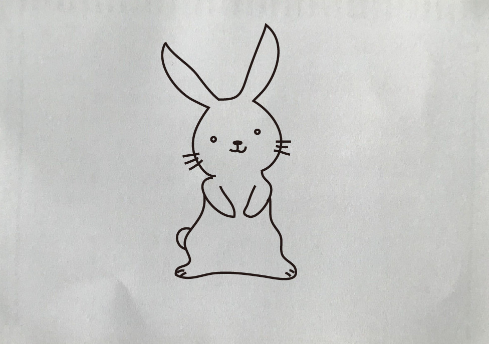 如何画灰兔子简笔画,简单好画!
