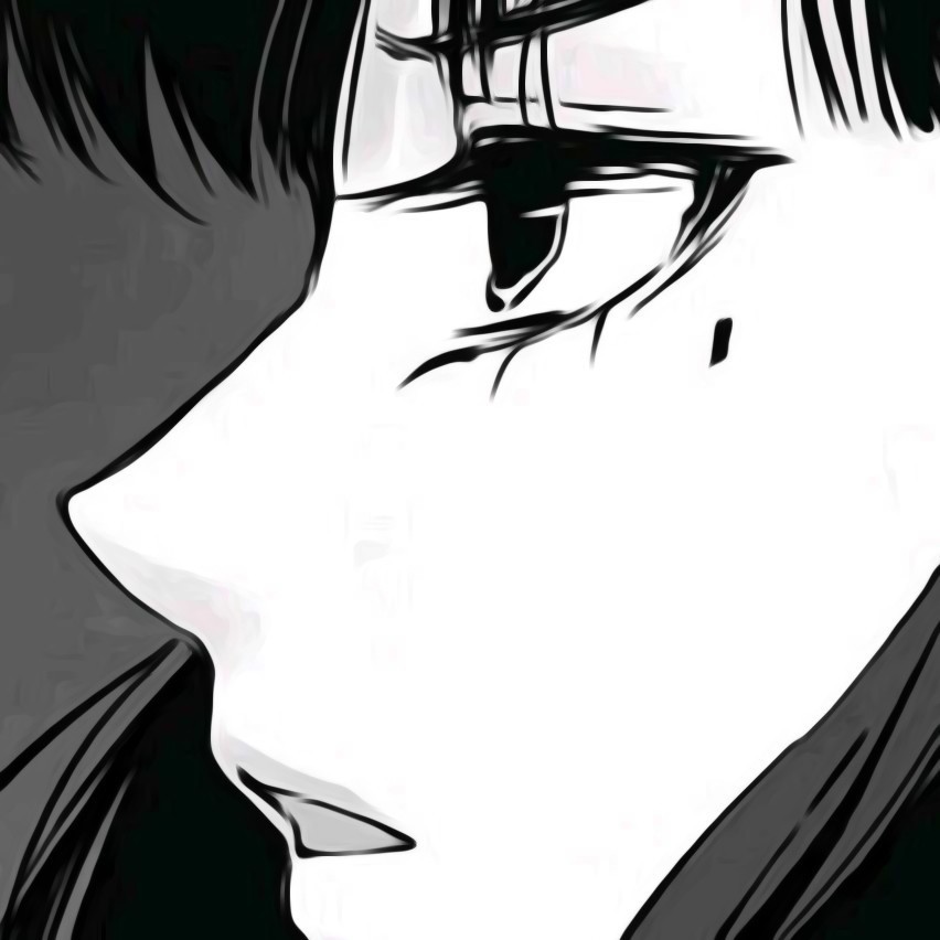 日系风格黑白动漫女头