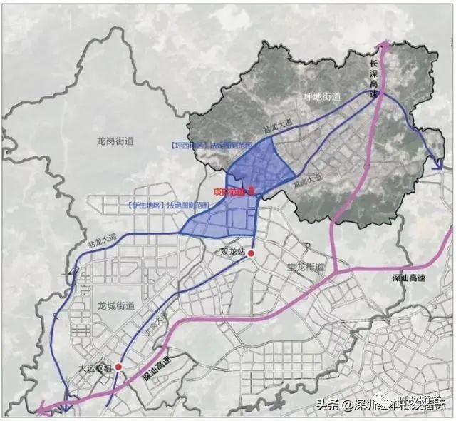 坪西南路55号片区土地整备利益统筹项目位于龙岗区坪地街道坪西社区