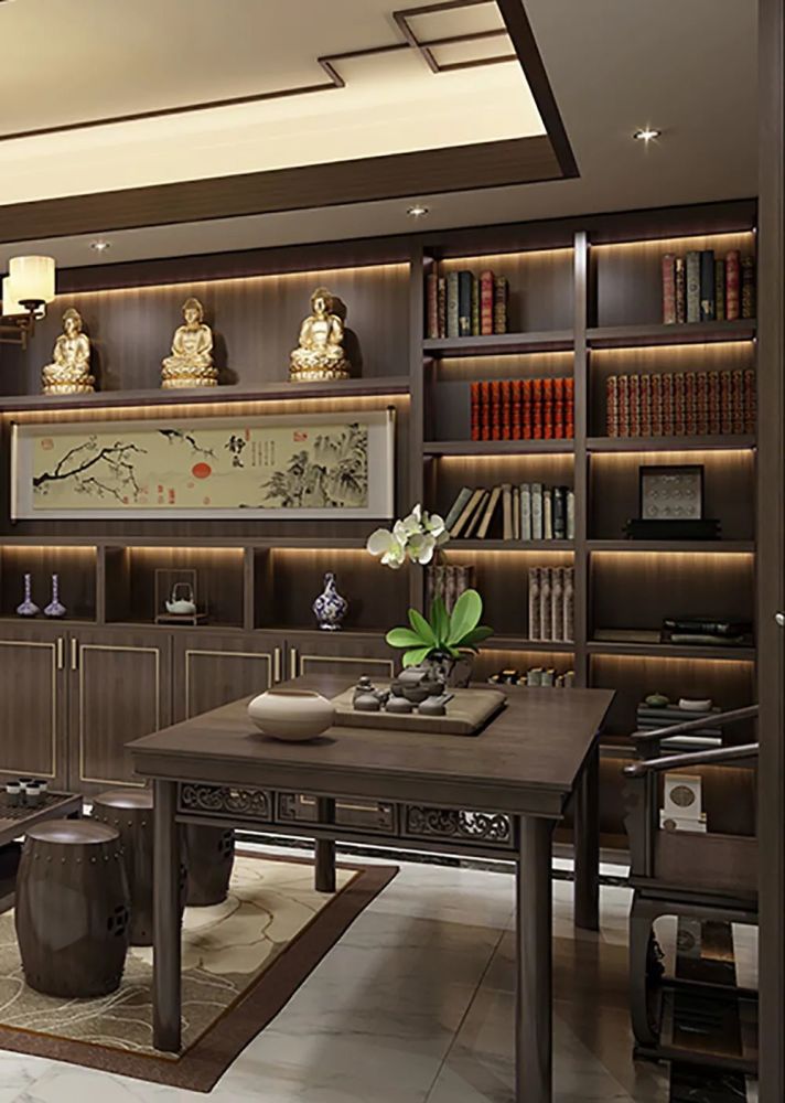 新中式书房茶室美图 超现实照片级效果图分享