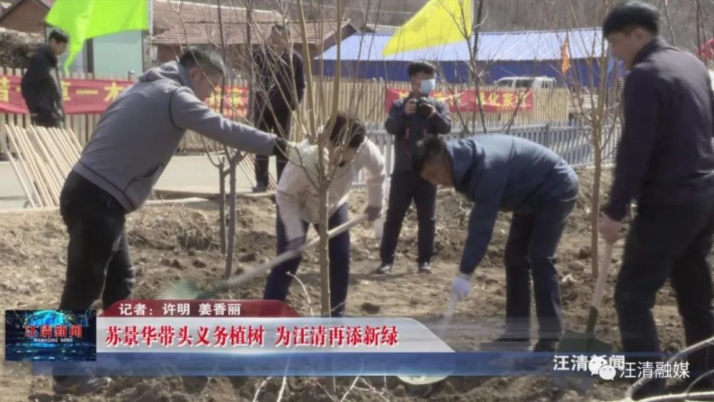 苏景华带头义务植树为汪清再添新绿