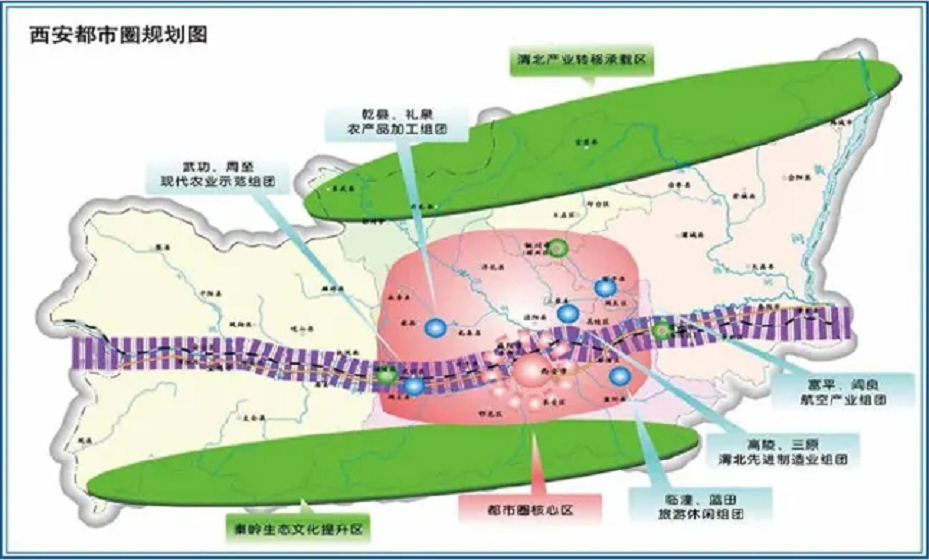 陕西省最新的西安都市圈规划图中,咸阳被划进了核心区《咸阳日报》3月