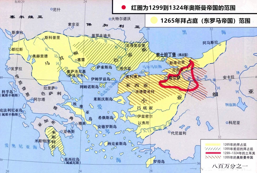 现在土耳其地跨欧亚两洲,在历史上,奥斯曼帝国曾地跨欧亚非三洲.