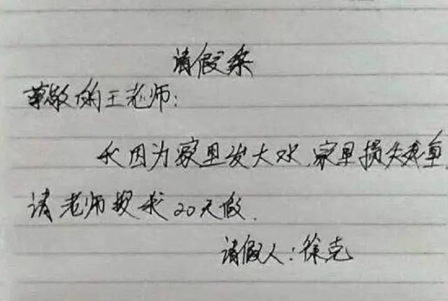 小学生"请假条"走红,老师看完笑出眼泪,网友:太有才了!