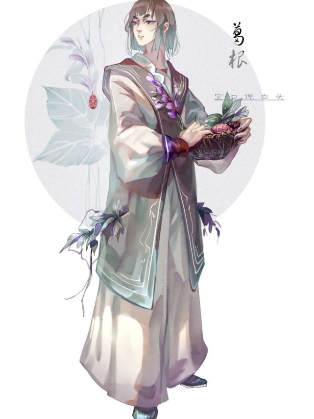 插画|当中草药拟人变成古风小哥哥