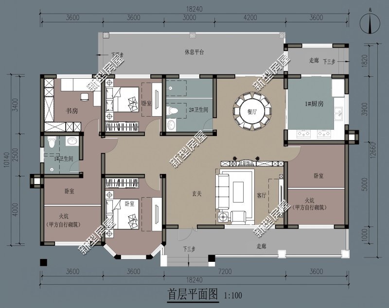 农村自建房,长18.5米宽10.5米,怎么设计比较好?