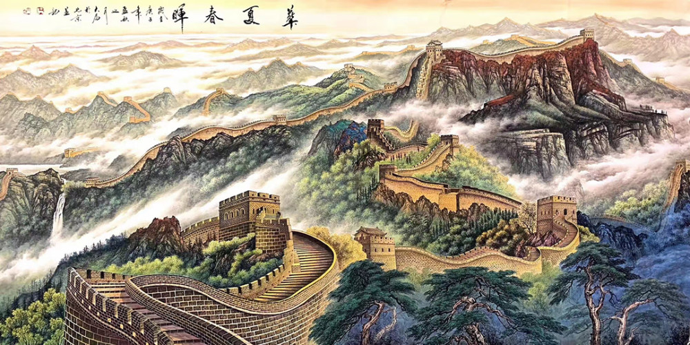 当代著名画家王大为国画山水描绘祖国壮阔河山