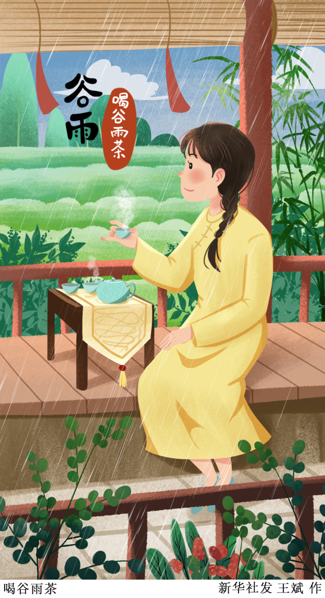 (图表·插画【二十四节气·谷雨】喝谷雨茶|二十四节气|谷雨茶|谷雨
