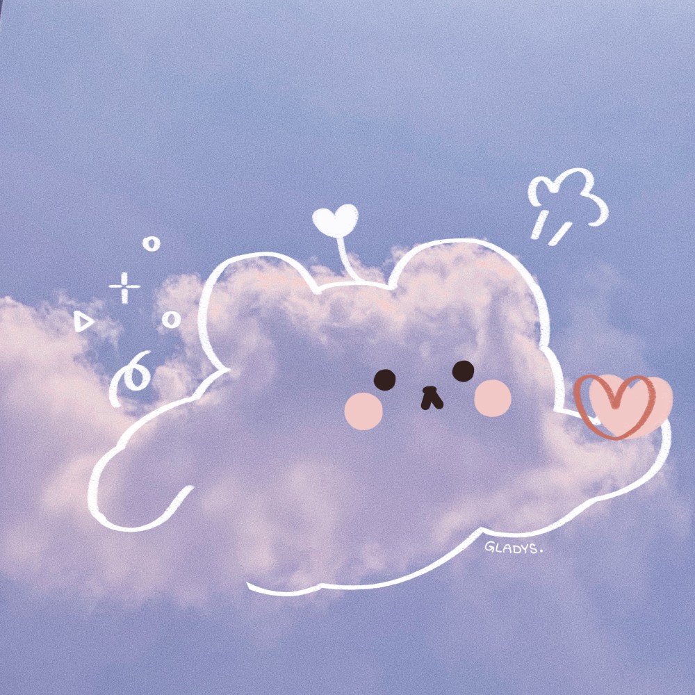 一组超可爱的云朵简笔画背景图