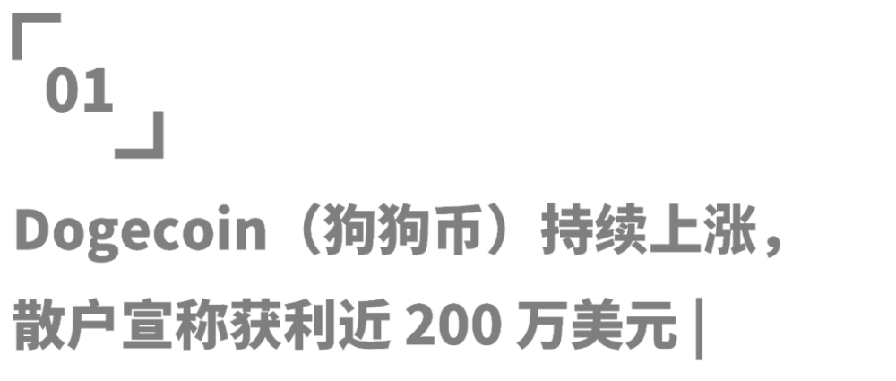 潮流| dogecoin(狗狗币)持续上涨,散户宣称获利近 200