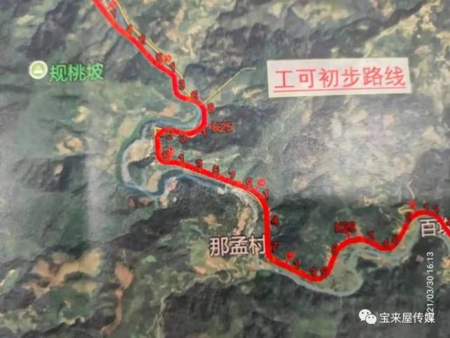 g219云南界至那坡平孟公路百省路段工可初步路线