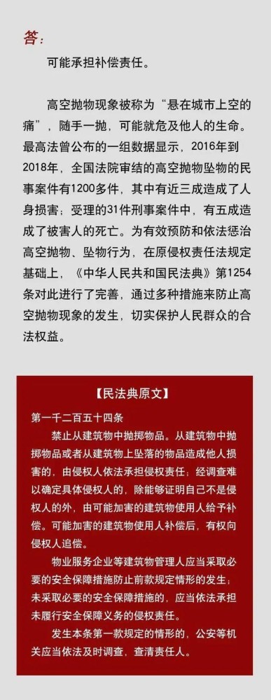 民法典:高空抛物案例