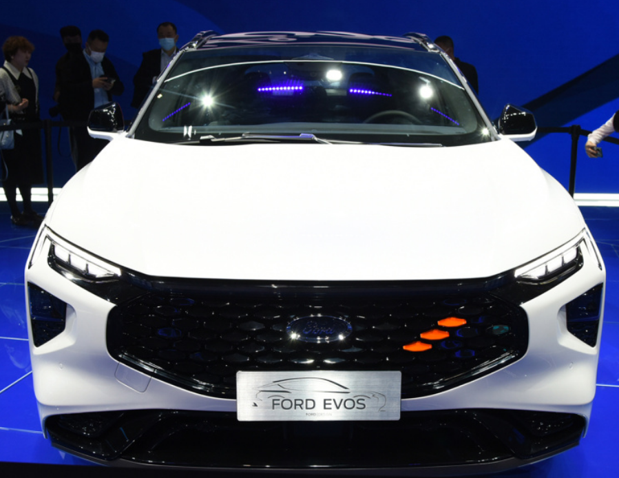福特evos亮相上海国际车展,3d鳞甲中网,27英寸大连屏