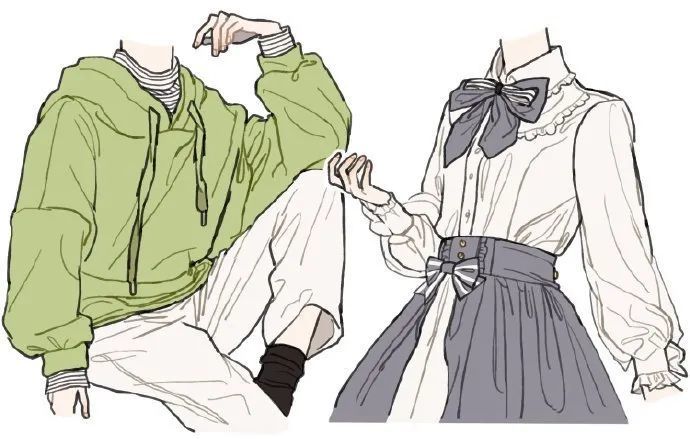 【绘画素材】不同服饰褶皱线条素材参考!