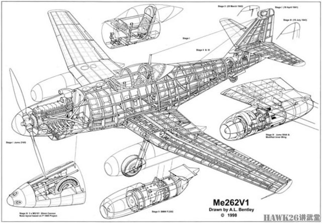 80年前梅塞施密特me262首架原型机试飞活塞发动机是主要动力