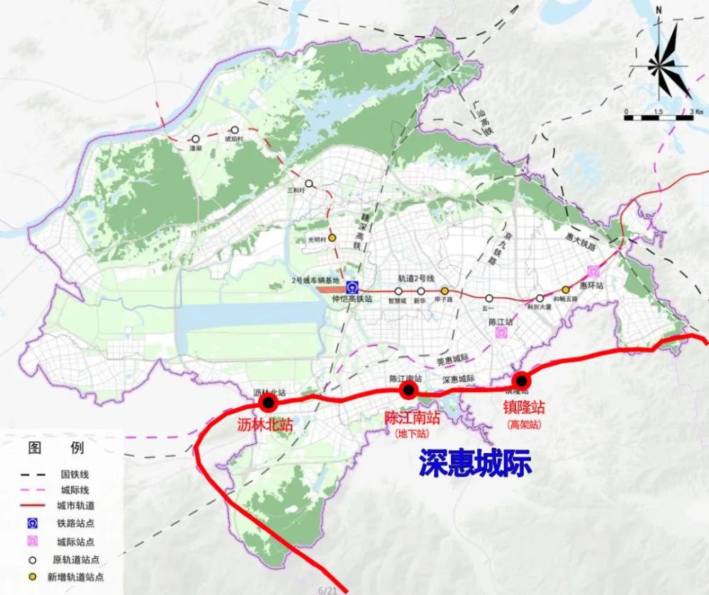 科融大道敷设,远期规划线路 终于仲恺高铁站,远景弹性线路 往潼湖镇