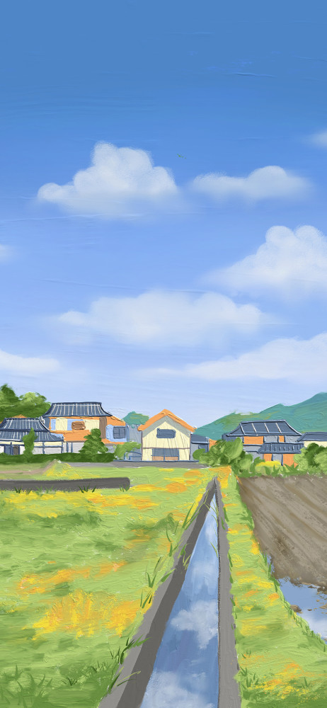精选油画风壁纸,清新治愈风景插画