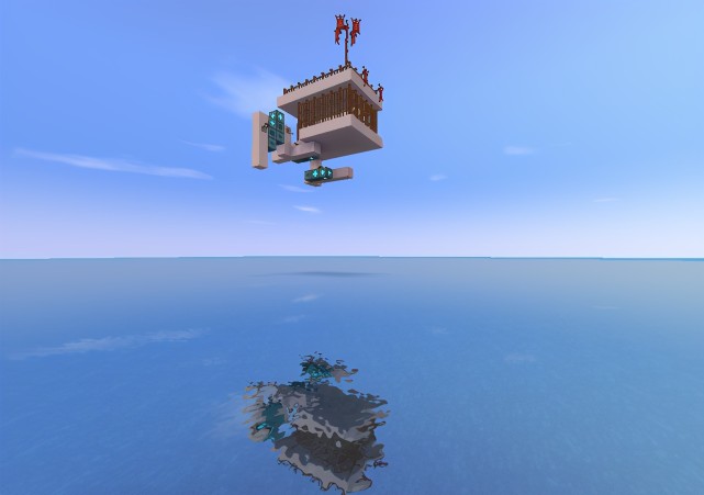 迷你世界:能在水上飞的生存小屋,操作比飞机还简单,速度50码!