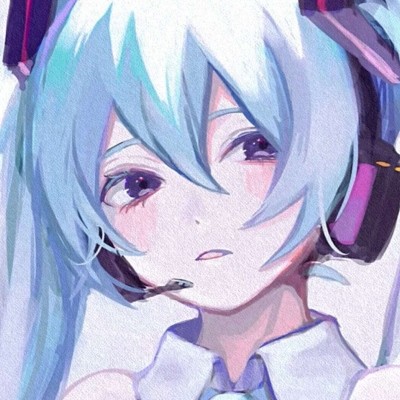 蓝色系手绘风动漫女头 精选
