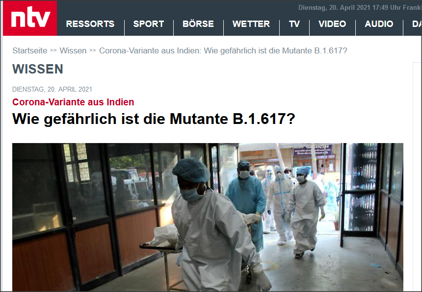 同是"7字辈"的印度变异病毒b1617是否会让德国疫情雪上加霜,现在还不
